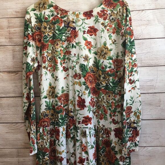 VINTAGE FADS COTTON KNIT FLORAL MAXI DRESS IN CREAM - Picture 7 of 7